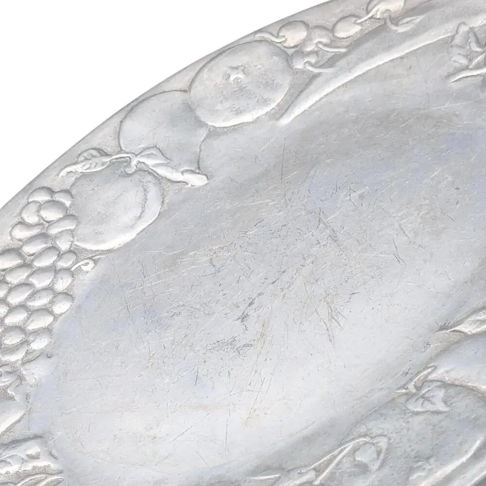 Vintage Wilton Armetale RWP Fruit Relief Oval Serving Platter‎ Tray Pewter Dish